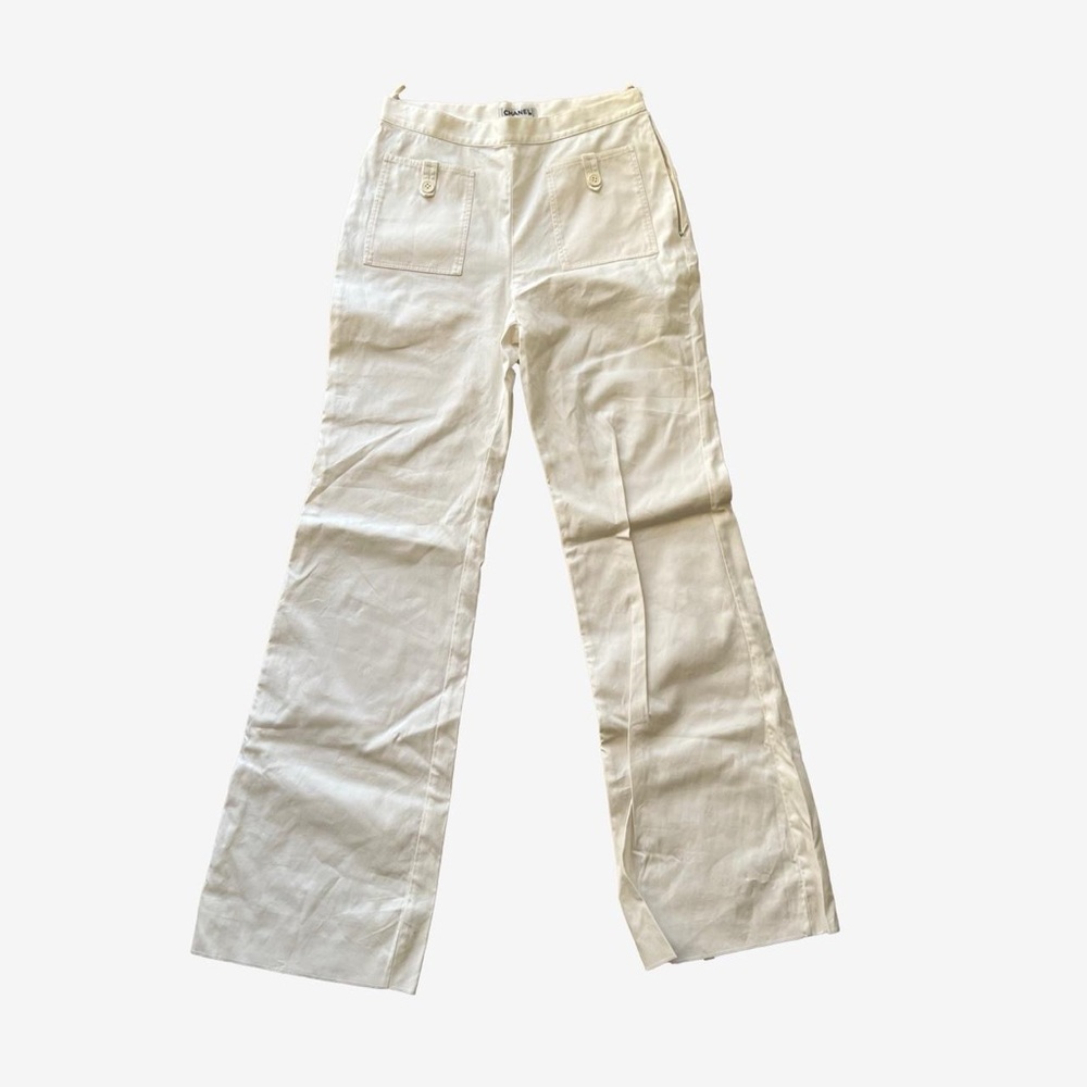 Chanel vintage wide leg pants - white